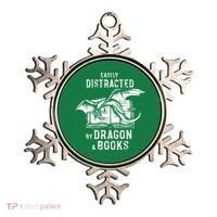 Easily Distracted By Dragon And Books Nerds Ornament thumb 0