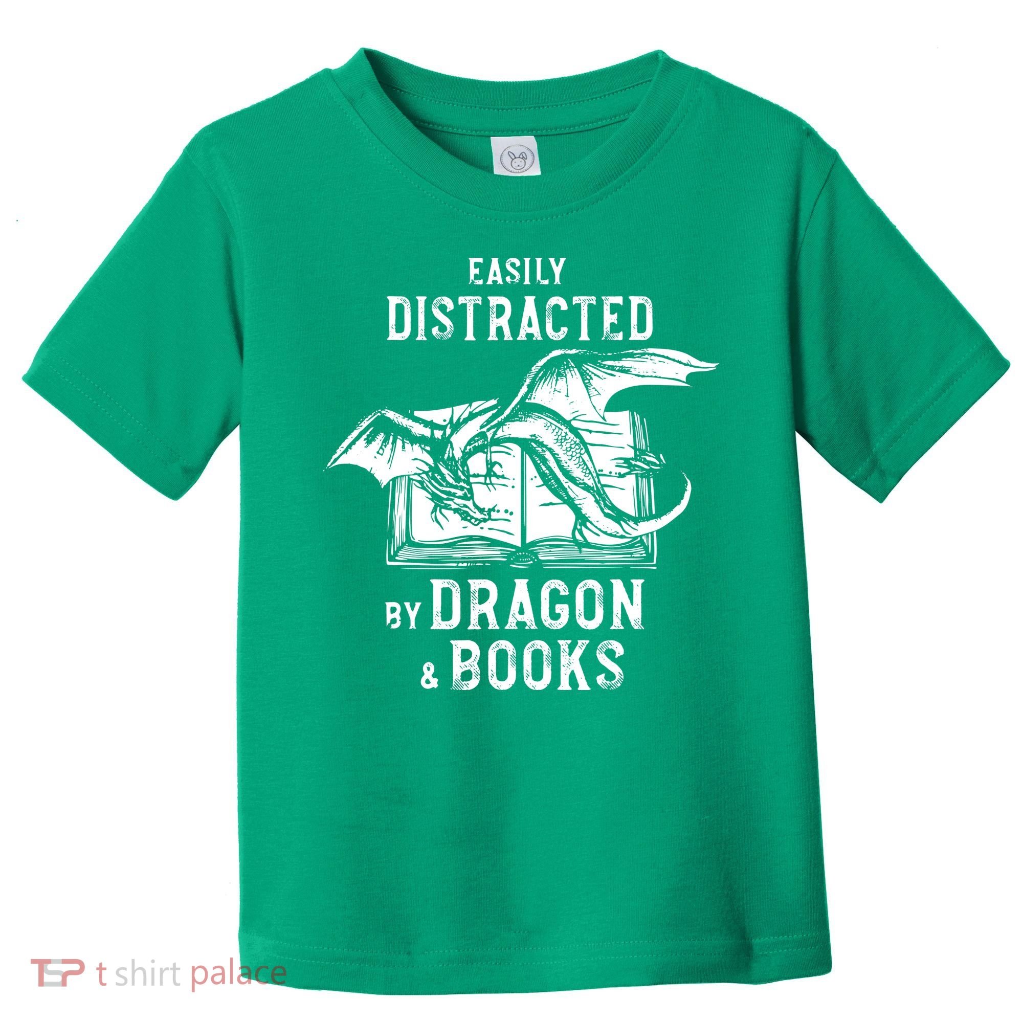 Easily Distracted By Dragon And Books Nerds Toddler T-Shirt