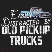 Easily Distracted By Old Pickup Trucks Cute Trucker Women's Sweatshirt thumb 2