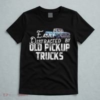 Easily Distracted By Old Pickup Trucks Cute Trucker T-Shirt thumb 5