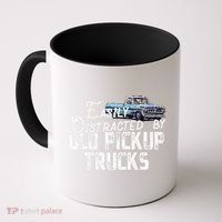 Easily Distracted By Old Pickup Trucks Cute Trucker Coffee Mug thumb 0