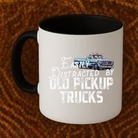 Easily Distracted By Old Pickup Trucks Cute Trucker Coffee Mug thumb 2