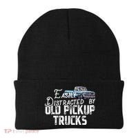 Easily Distracted By Old Pickup Trucks Cute Trucker Beanie thumb 0