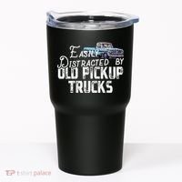 Easily Distracted By Old Pickup Trucks Cute Trucker Tumbler thumb 0