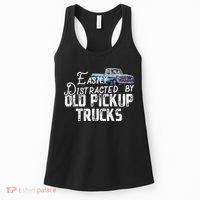 Easily Distracted By Old Pickup Trucks Cute Trucker Women's Tank Top thumb 0