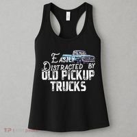 Easily Distracted By Old Pickup Trucks Cute Trucker Women's Tank Top thumb 3