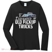 Easily Distracted By Old Pickup Trucks Cute Trucker Women's Long Sleeve Shirt thumb 0