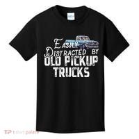Easily Distracted By Old Pickup Trucks Cute Trucker Kids T-Shirt thumb 0