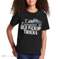 Easily Distracted By Old Pickup Trucks Cute Trucker Kids T-Shirt thumb 2