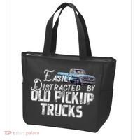 Easily Distracted By Old Pickup Trucks Cute Trucker Tote Bag thumb 3