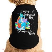 Easily Distracted By Dragons And Books Doggie Tank thumb 0