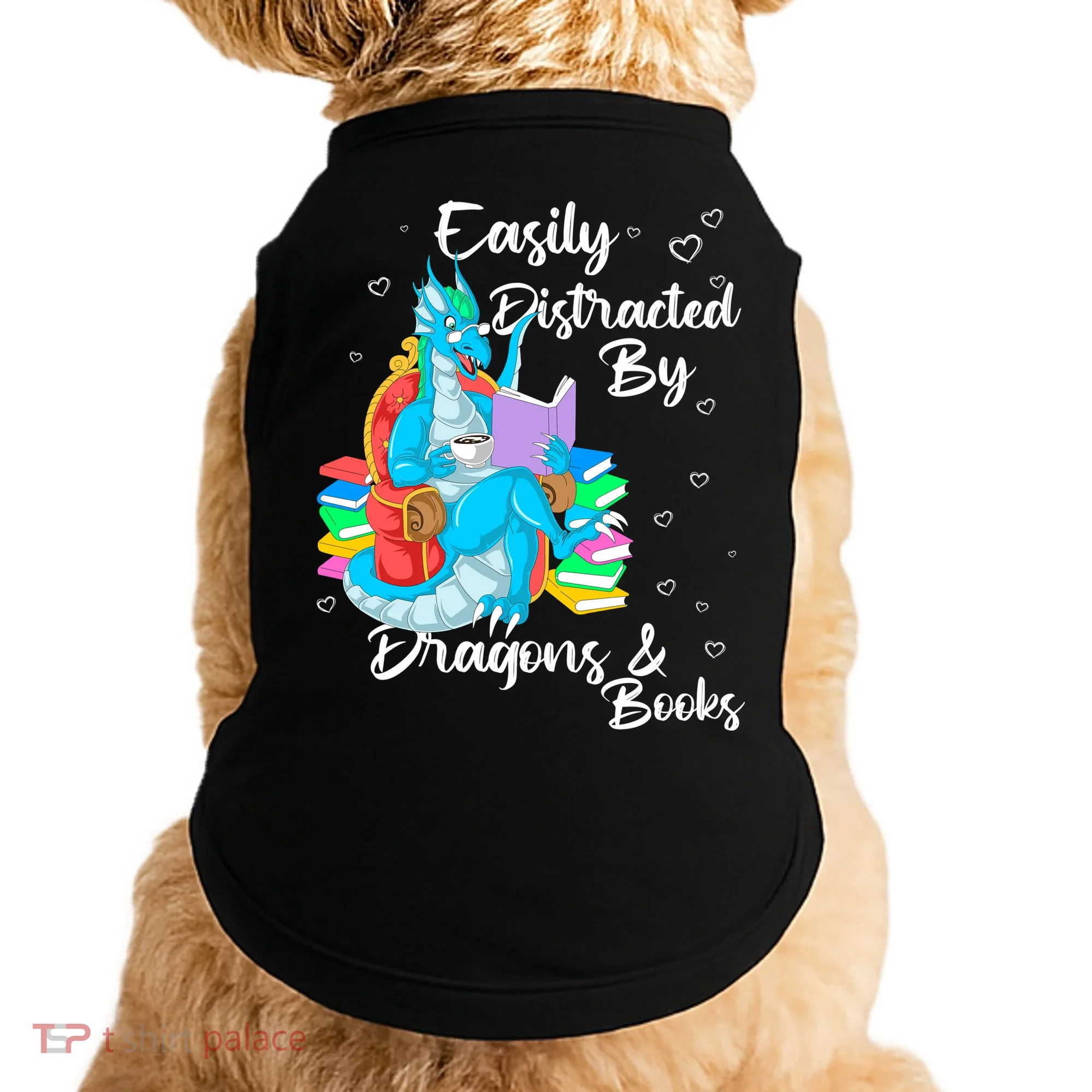 Easily Distracted By Dragons And Books Doggie Tank