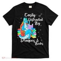 Easily Distracted By Dragons And Books T-Shirt thumb 0
