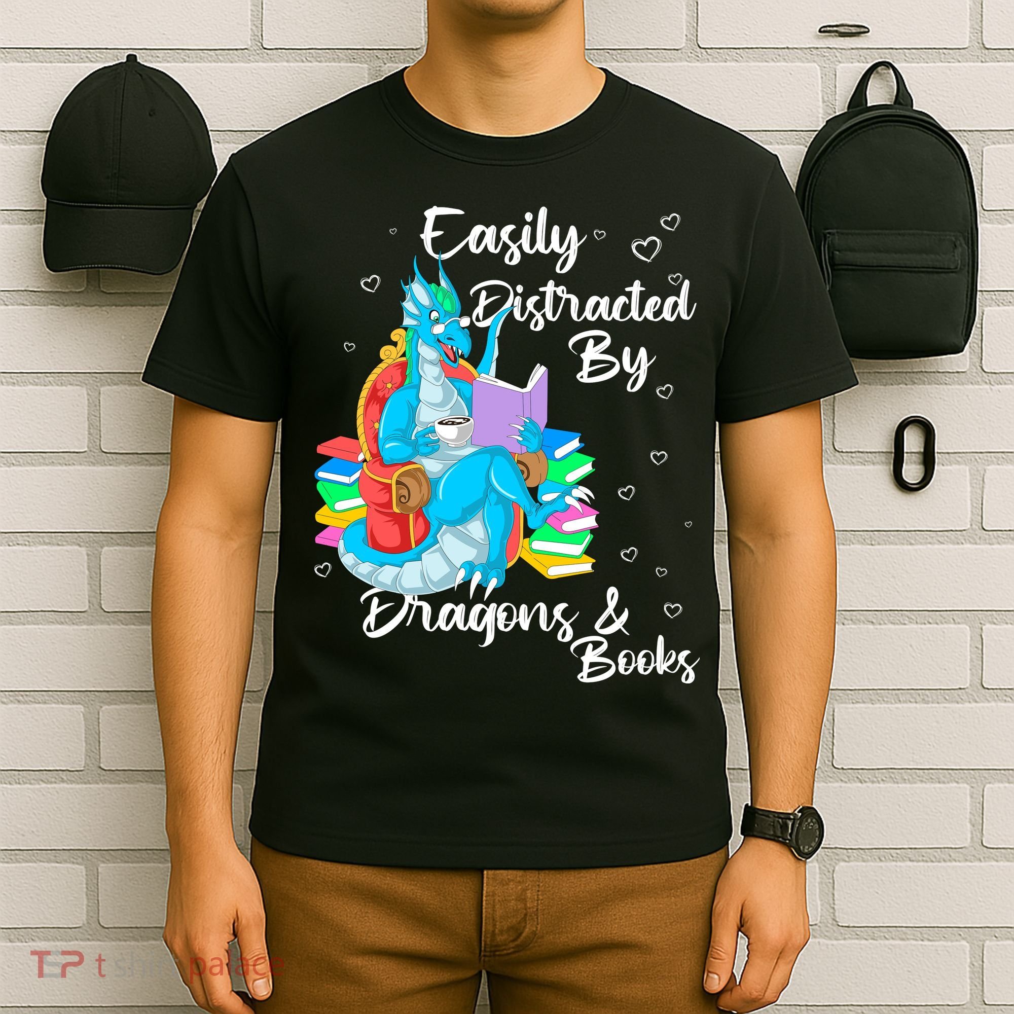 Easily Distracted By Dragons And Books T-Shirt