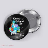 Easily Distracted By Dragons And Books Button thumb 0