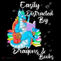 Easily Distracted By Dragons And Books Coaster thumb 2