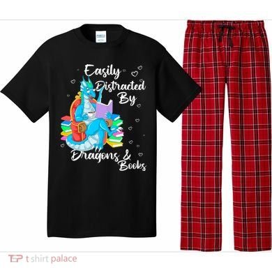 Easily Distracted By Dragons And Books Pajama Set