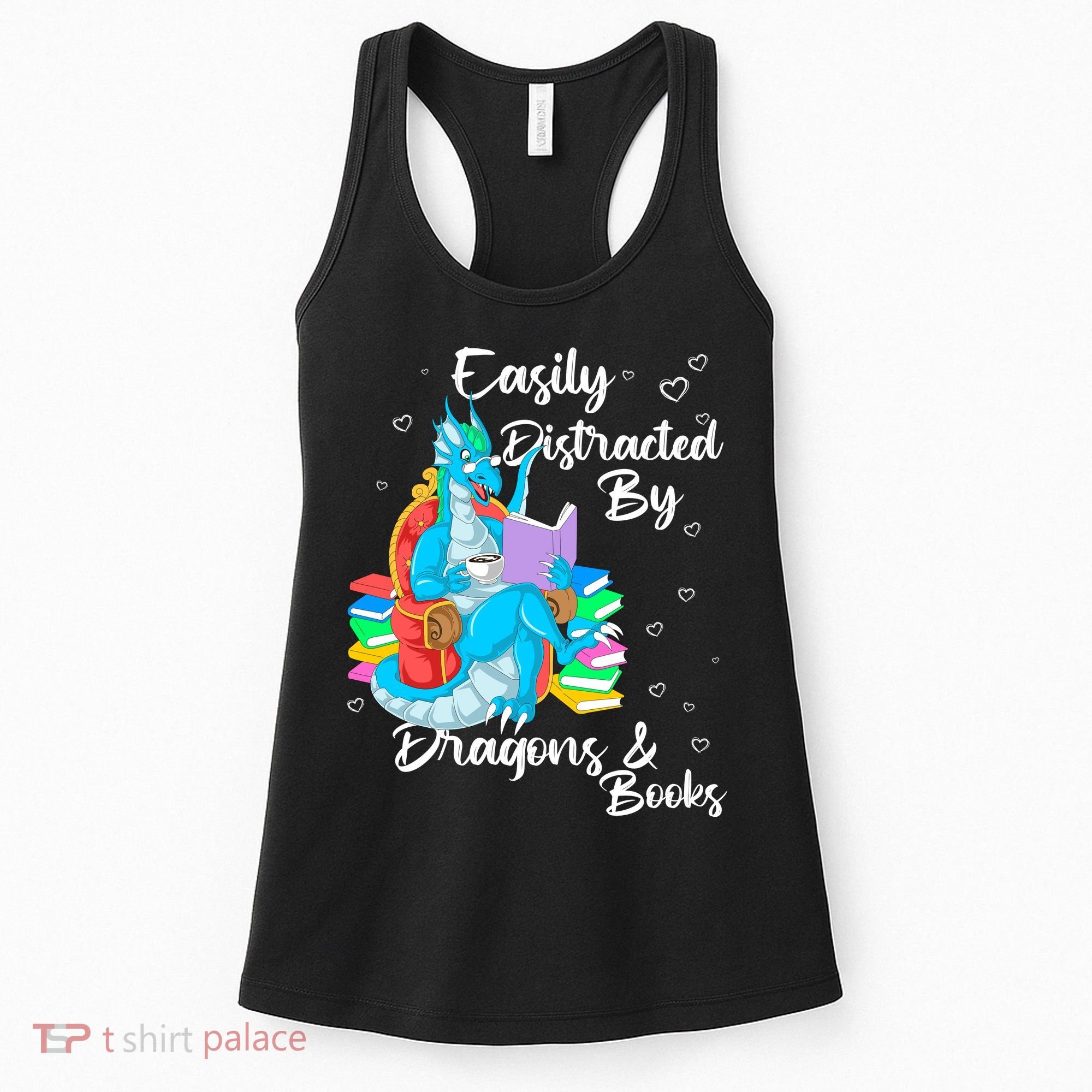 Easily Distracted By Dragons And Books Women's Tank Top