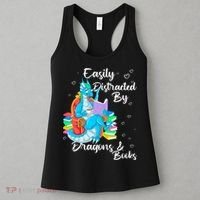 Easily Distracted By Dragons And Books Women's Tank Top thumb 3