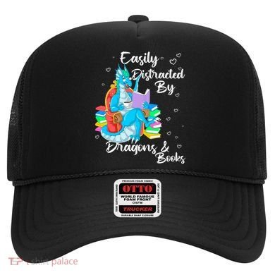 Easily Distracted By Dragons And Books Hat