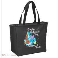 Easily Distracted By Dragons And Books Tote Bag thumb 2