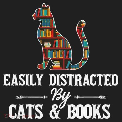 Easily Distracted by Cats and Books Cat Design Port Authority Basic Backpack