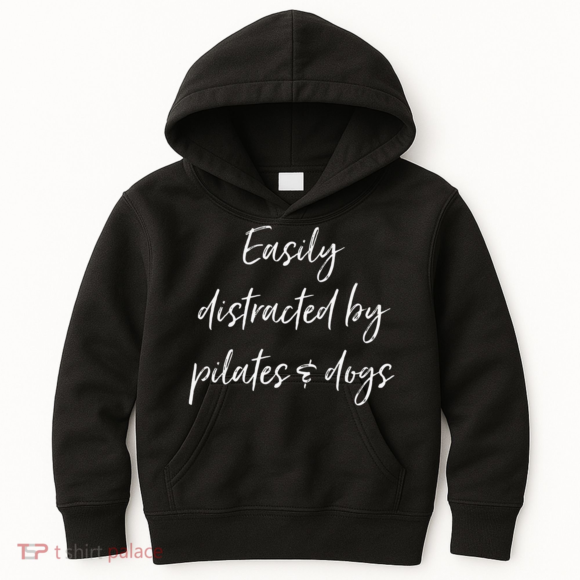 Easily Distracted By Pilates And Dogs Funny Dog Lover Gift Kids Hoodie