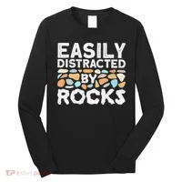 Easily Distracted By Rock Vintage Gift Long Sleeve Shirt thumb 0