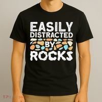 Easily Distracted By Rock Vintage Gift T-Shirt thumb 3