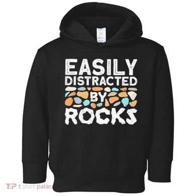 Easily Distracted By Rock Vintage Gift Toddler Hoodie
