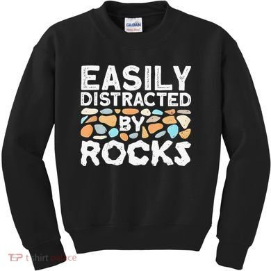 Easily Distracted By Rock Vintage Gift Kids Sweatshirt