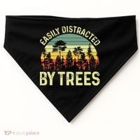 Easily Distracted By Trees Funny Tree Planting Trees USA-Made Doggie Bandana thumb 0