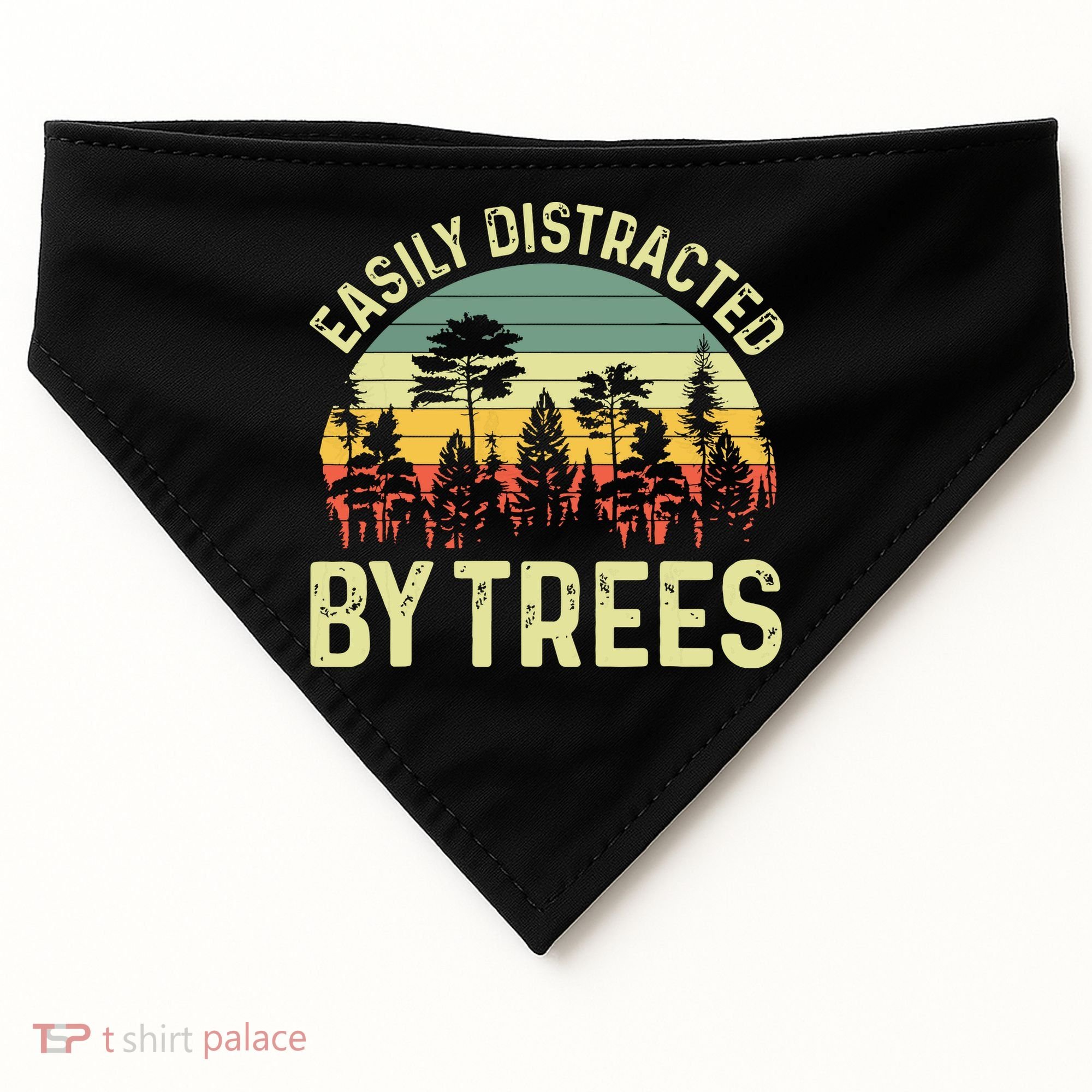 Easily Distracted By Trees Funny Tree Planting Trees USA-Made Doggie Bandana