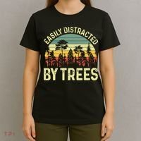Easily Distracted By Trees Funny Tree Planting Trees T-Shirt thumb 4