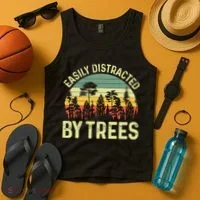 Easily Distracted By Trees Funny Tree Planting Trees Tank Top thumb 4