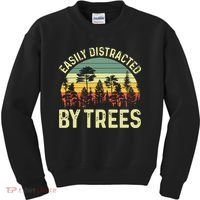 Easily Distracted By Trees Funny Tree Planting Trees Kids Sweatshirt thumb 0