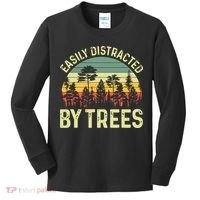 Easily Distracted By Trees Funny Tree Planting Trees Kids Long Sleeve Shirt thumb 0
