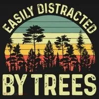 Easily Distracted By Trees Funny Tree Planting Trees Kids Long Sleeve Shirt thumb 2
