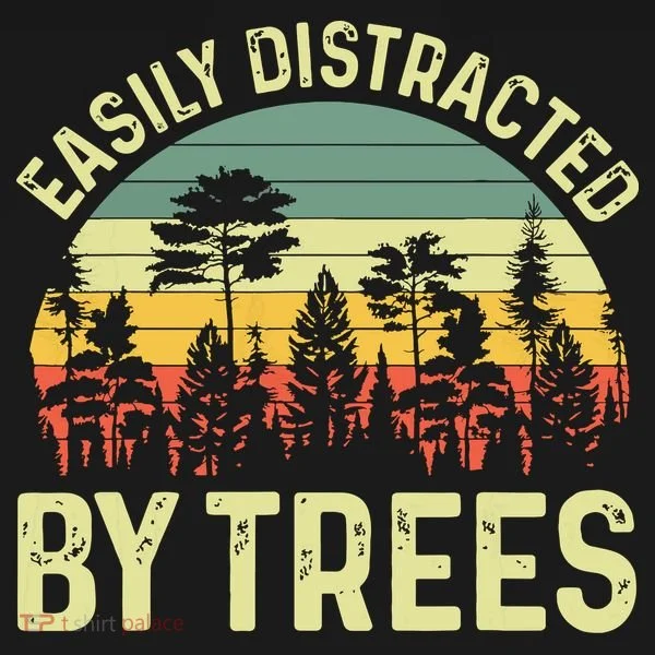 Easily Distracted By Trees Funny Tree Planting Trees Kids Long Sleeve Shirt