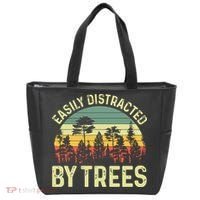 Easily Distracted By Trees Funny Tree Planting Trees Tote Bag thumb 0