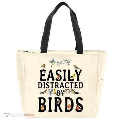 Easily Distracted By Birds Bird Lover Tote Bag