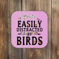 Easily Distracted By Birds Bird Lover Coaster thumb 0