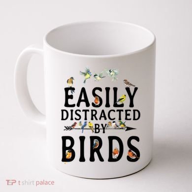 Easily Distracted By Birds Bird Lover Coffee Mug