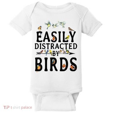 Easily Distracted By Birds Bird Lover Baby Bodysuit