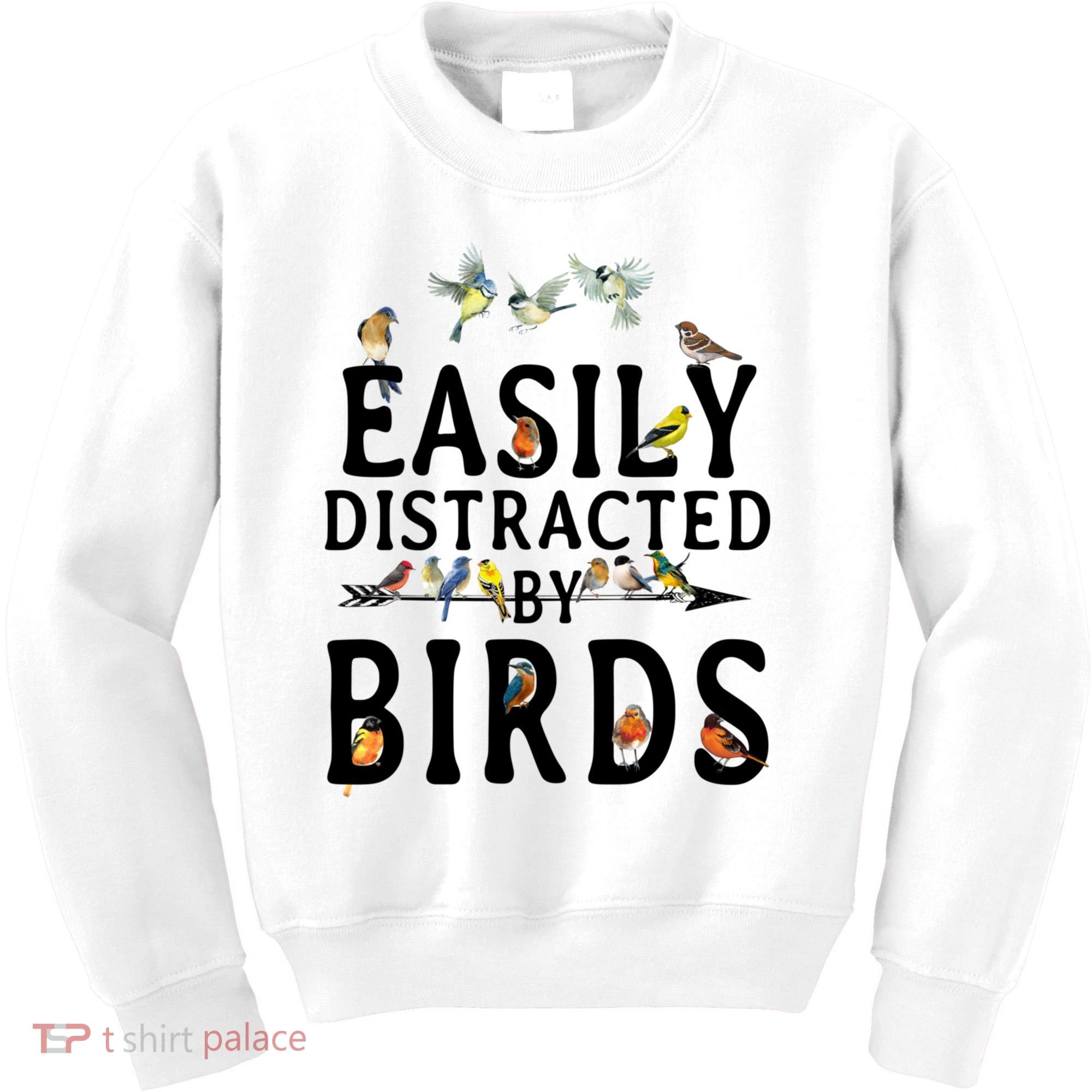 Easily Distracted By Birds Bird Lover Kids Sweatshirt