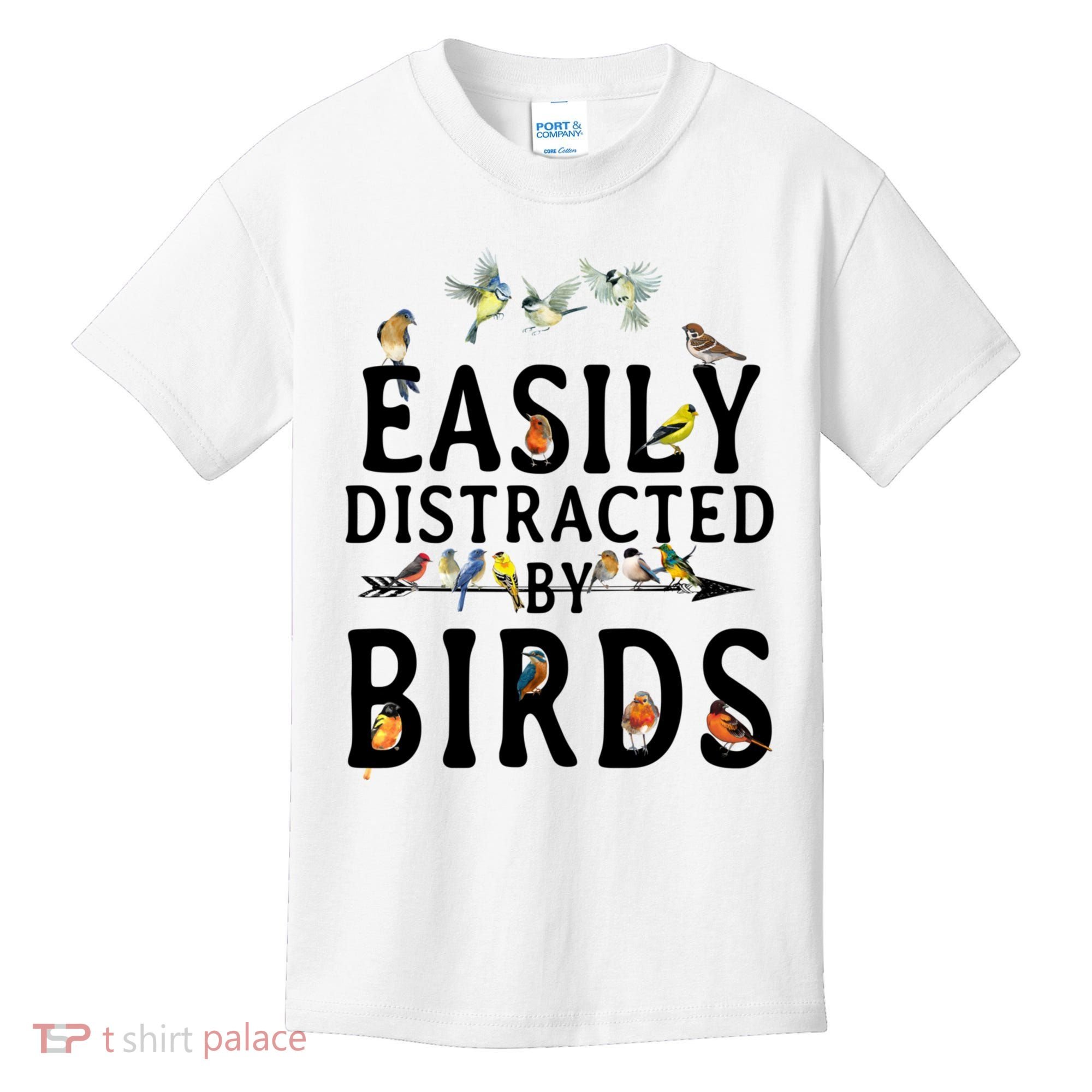 Easily Distracted By Birds Bird Lover Kids T-Shirt