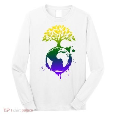 Earth Day Colorful Nature Long Sleeve Shirt