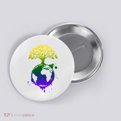 Earth Day Colorful Nature Button