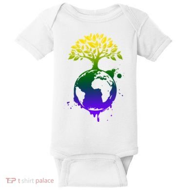 Earth Day Colorful Nature Baby Bodysuit