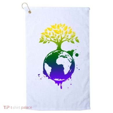 Earth Day Colorful Nature Golf Towel